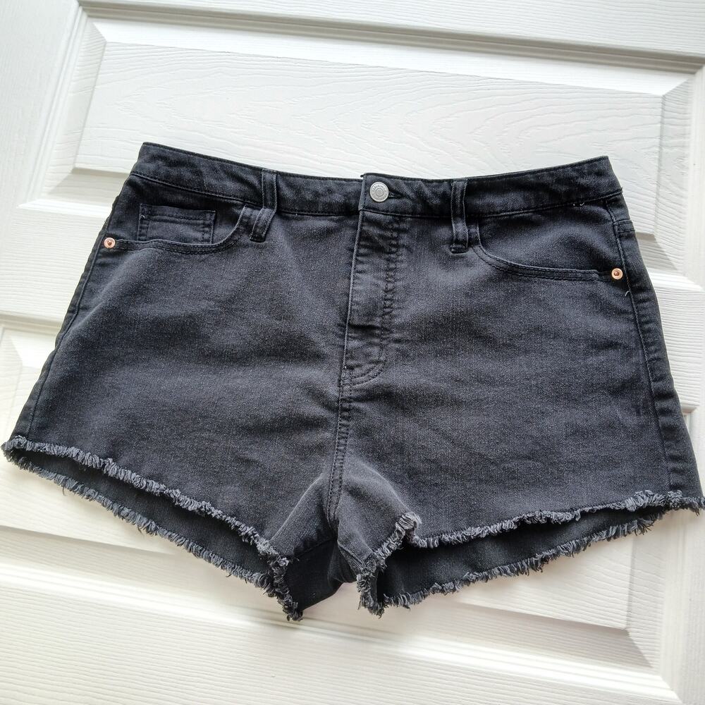 Wild Fable High Rise Short 14 black denim jeans jorts cutoffs frayed 5-pocket